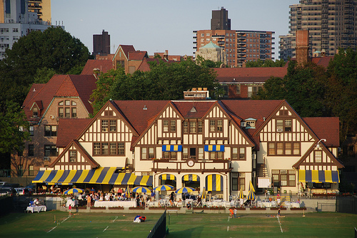 As viewed from the top of the stadium.